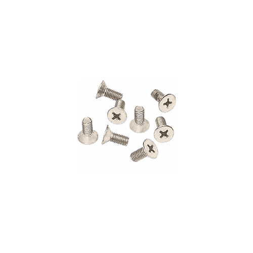 Satin Nickel 5 x 12 mm Cover Plate Flat Head Phillips Screws - pack of 8