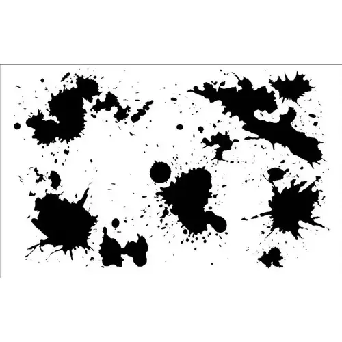 T11 Pro Series Paint Splatter Texture Stencil, 7 mil THK, 4 x 5 in and 8 x 10 in, Mylar
