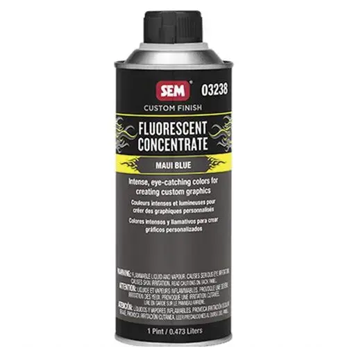 SEM 3238 Custom Finish Fluorescent Concentrate, 1 pt Aerosol Can, Maui Blue, 4:1 and 1:1 Mixing