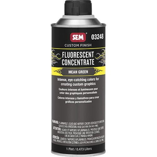 SEM 03248 Custom Finish Fluorescent Concentrate, 1 pt Aerosol Can, Mean Green, 4:1 and 1:1 Mixing