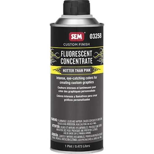SEM 03258 Custom Finish Fluorescent Concentrate, 1 pt Aerosol Can, Hotter Than Pink, 4:1 and 1:1 Mixing