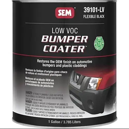 Low VOC Bumper Coating, 1 gal Can, Flexible Black, 180 sq-ft/gal Coverage