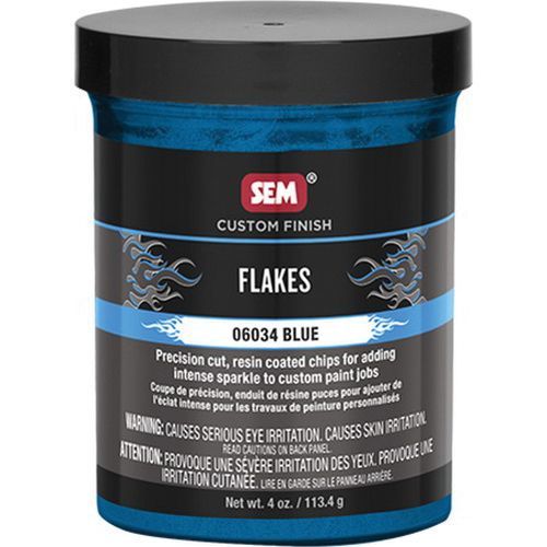 SEM 06034 Flakes, 4 oz Jar, Blue, Solid