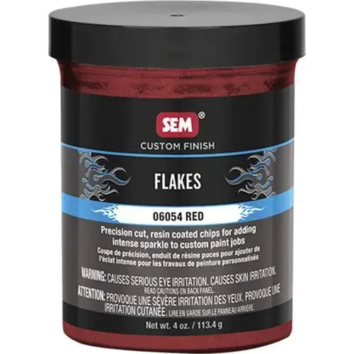 SEM 6054 Flakes, 4 oz Jar, Red, Solid