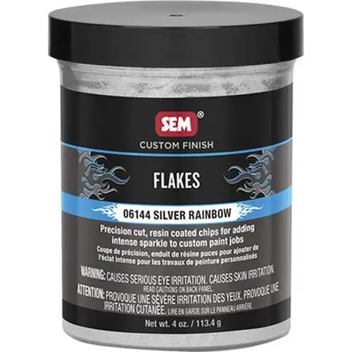 SEM 6144 Flakes, 4 oz Jar, Silver Rainbow, Solid