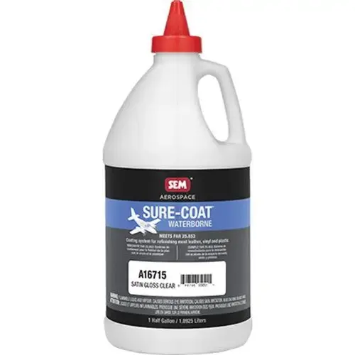 Waterborne Coating System, 0.5 gal Can, Satin Gloss Clear, Liquid