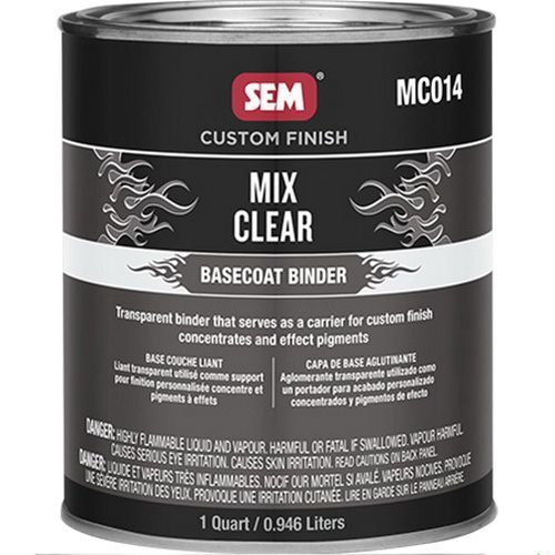 SEM MC014 Custom Finish Mix Clear, 1 qt Can, 1:1 Mixing