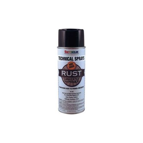 Rust Converter and Primer, 16 fl-oz Aerosol Can, Black, 12 sq-ft Coverage