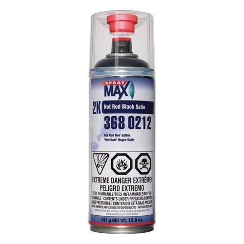 SprayMax, Peter Kwansy, Inc 3680212 2K Hot Rod Spray Paint, 12 oz Aerosol Can, Black