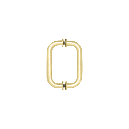 Satin Brass 6" Back-to-Back Solid Brass 3/4" Diameter Pull Handles with Metal Washers