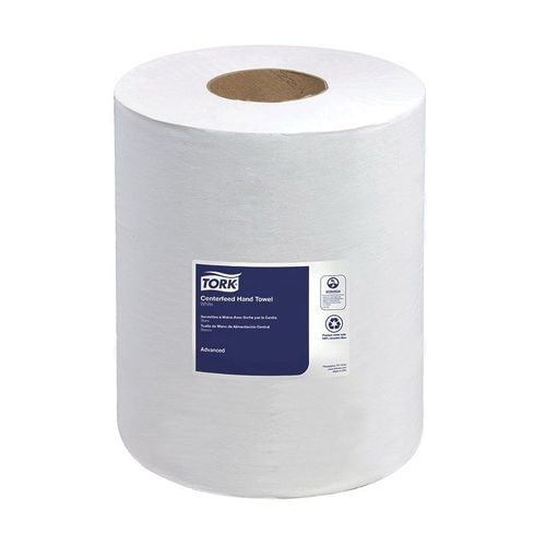 Soft Centerfeed Hand Towel, 7.8 in Dia x 590 ft L x 9 in W Roll, 600, Recycled Fiber/Paper, White - pack of 6