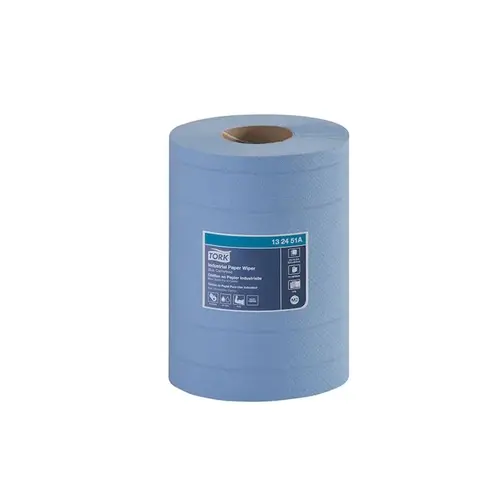 Centerfeed Industrial Wiper, 7-1/2 in Dia x 249.38 ft L x 10 in W Roll, 190, Paper, Blue, 4 Plys