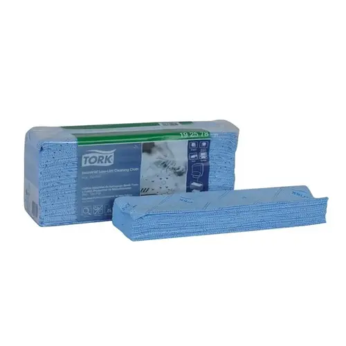 Top-Pak Industrial Low Lint Cleaning Cloth, 12.83 in L x 15.35 in, 80, Polypropylene, Blue, 1 Plys