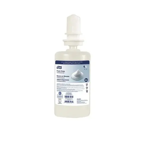 Tork 401215 Antibacterial Foam Soap, 33.82 oz Bottle, Liquid, Colorless, Mild