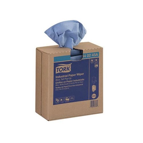 Industrial Paper Wiper, 90, 16-1/2 in L x 8.54 in W Unfolded, 4.13 in L x 8.54 in W Folded, Paper Blue