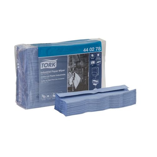 Top-Pak Industrial Wiper, 10.4 in Dia x 123 ft L Roll, 90, Paper, Blue, 4 Plys