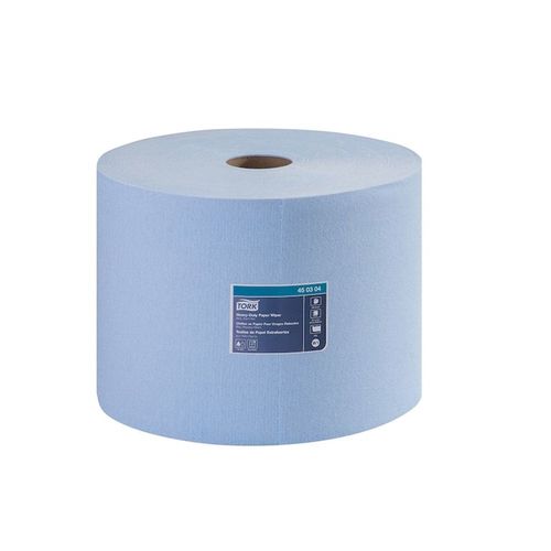 Heavy Duty Giant Roll Wiper, 800 ft L x 11.1 in W Roll, 800, Paper/Double Re-Creped, Blue, 1 Plys