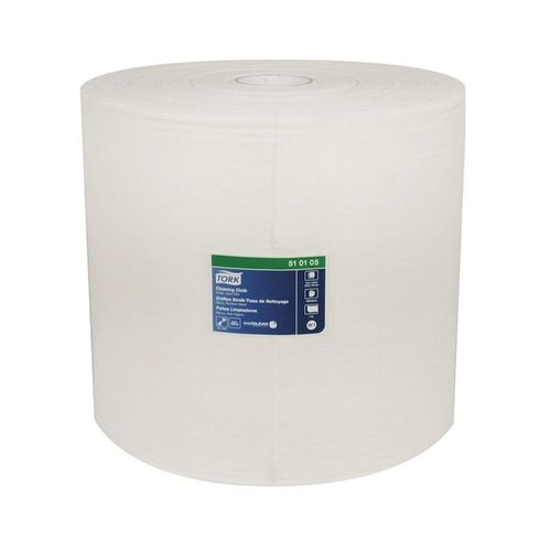 Tork 510105 Giant Roll Cleaning Cloth, 15 in Dia x 1219.17 ft L x 12.6 in W Roll, 1100, Paper, White, 1 Plys