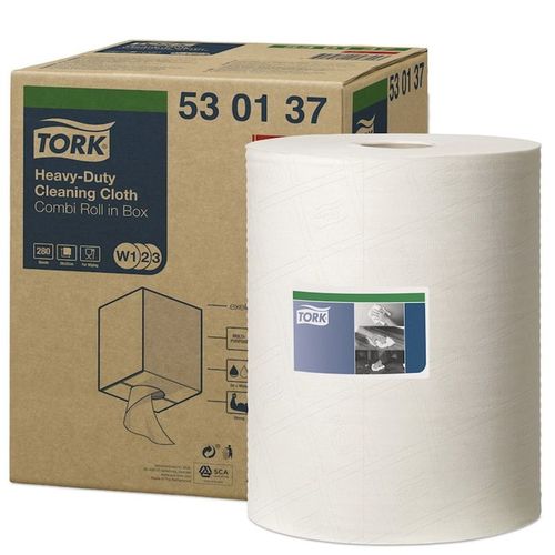 Heavy Duty Centerfeed Cleaning Cloth, 9.84 in Dia x 349 ft L x 12.59 in W Roll, 280, Spunlace, White