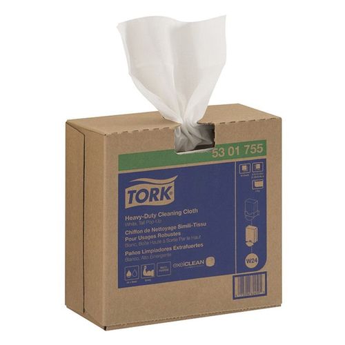 Heavy Duty Pop-Up Box Cleaning Cloth, 16.13 in L x 8.46 in W, 80, Spunlace, White, 1 Plys