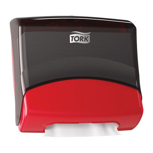 Folded Wiper/Cloth Dispenser, 8.1 in L x 15-1/2 in H x 16.8 in W, Plastic, Red