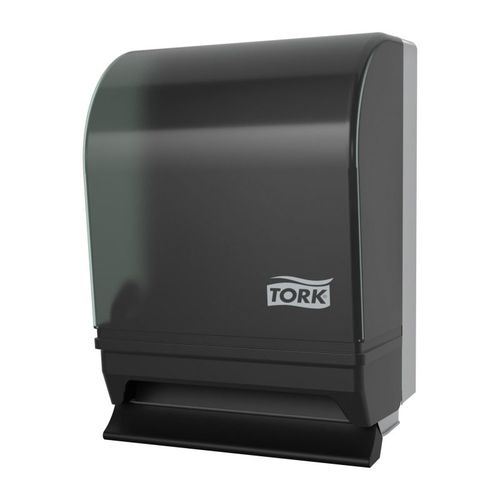 Tork 87T 87T Push-Bar Auto Transfer Dispenser, 8.8 in L x 15.8 in H x 10-1/2 in W, Metal/Plastic, Smoke/Gray