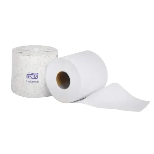 A Bath Tissue Roll, 4.35 in Dia x 156-1/4 ft L x 4 in W, 500, 2 Plys White