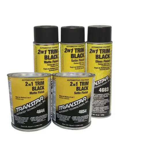 2 in 1 Trim, 20 oz Aerosol Can, Satin Black, 5 to 10 min Curing