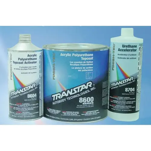 8600 Series Polyurethane Topcoat, 1 gal Can, Gloss Black, Liquid, 12 hr Curing