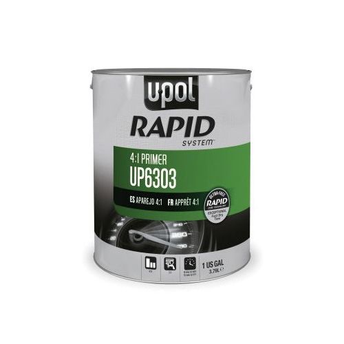 2K High Solids Rapid Cure Primer, 1 gal Tin, Gray, 4:1 Mixing