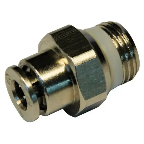 Straight Tube Fitting, 1/4 in NPT x 1/4 in Push-To-Connect Size, Use With: 1/4 in PUR Tubing