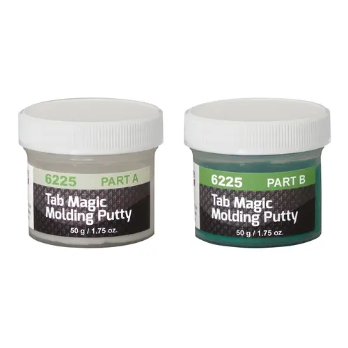 2-Part Tab Magic Molding Putty, 100 g, Paste, White (Part A), Green (Part B), 20 min Curing