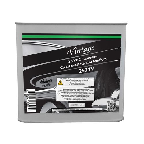 Vintage 2521V CP Medium Clearcoat Activator, 2.5 L, Colorless, Liquid, Use With: European Clearcoats