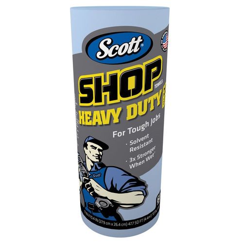 SCOTT 32992 Heavy Duty Shop Towel, 11 x 10.64 in, 60, Hydroknit, Blue, 1 Plys