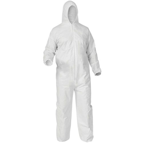 A35 Series Coveralls, X-Large, Microporous Film Laminate, White, Zipper Front