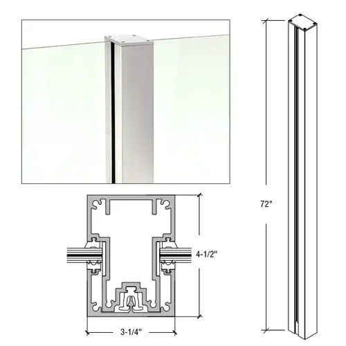 CRL C72CKS 72" Silver Metallic Cielo Center Post Kit