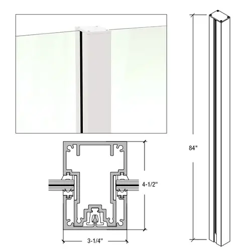 CRL C84CKW 84" Sky White Cielo Center Post Kit