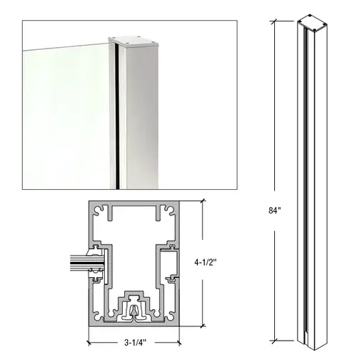 CRL C84EKS 84" Silver Metallic Cielo End Post Kit