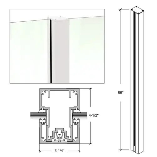 CRL C96CKW 96" Sky White Cielo Center Post Kit