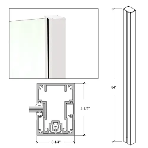 CRL C84EKW 84" Sky White Cielo End Post Kit