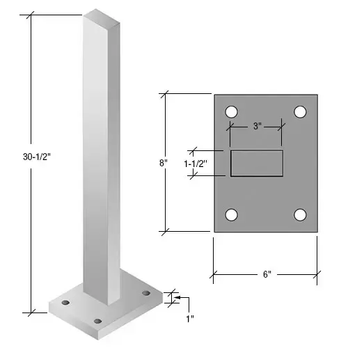 CRL CS3S 30" Silver Metallic Cielo Solid Stanchion