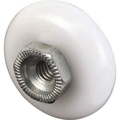 3/4" Oval Edge Nylon Ball Bearing Shower Door Roller with Threaded Hex Hub - pack of 2
