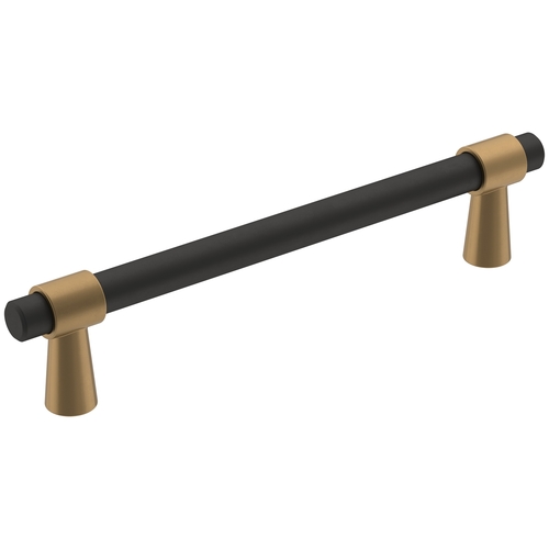 Mergence 5-1/16" Center to Center Matte Black/Cabinet Pull Champagne Bronze Finish