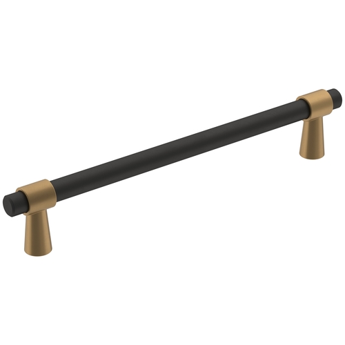 Mergence 6-5/16" Center to Center Matte Black/Cabinet Pull Champagne Bronze Finish