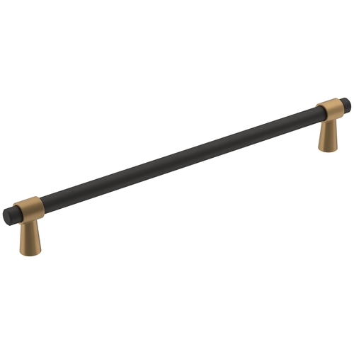 Mergence 8-13/16" Center to Center Matte Black/Cabinet Pull Champagne Bronze Finish