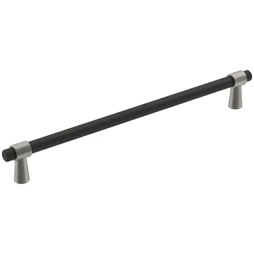 Mergence 8-13/16" Center to Center Matte Black/Cabinet Pull Satin Nickel Finish