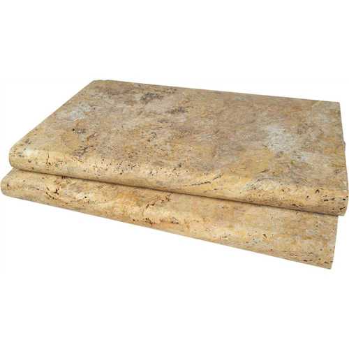 16 in. x 24 in. Tuscany Scabas Gold Travertine Pool Coping (10-7 sq. ft./Pallet) - pack of 10