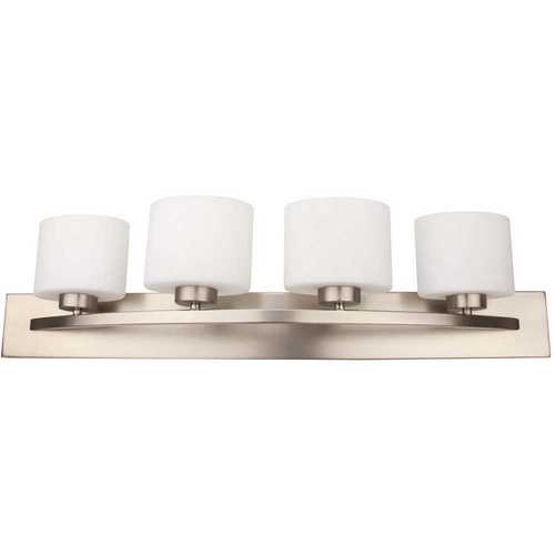 4-Light Brushed Nickel Bath Vanity Light