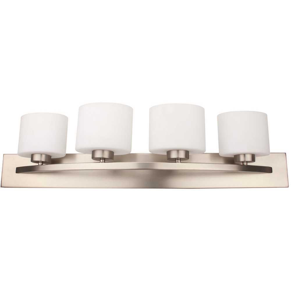 National Brand Alternative 2466378-REV 4-Light Brushed Nickel Bath Vanity Light Color/Finish Family