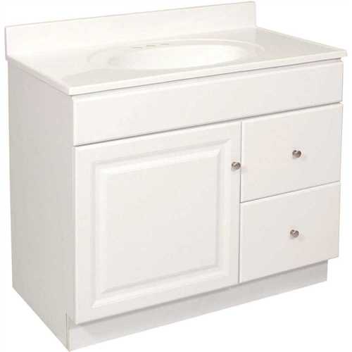 Design House 597229 Wyndham 36 in. W x 21 in. D Unassembled Bath Vanity Cabinet Only in Semi-Gloss White